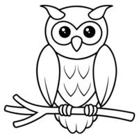 Owl coloring pages for kids vector