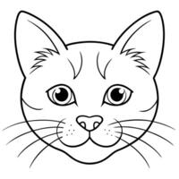 A cat face coloring page vector