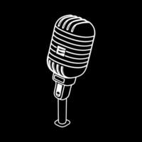 microphone, illustration line art vector