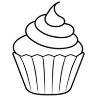 Cupcake coloring pages vector
