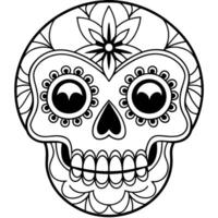 day of the dead skull design, background, graphic, illustration line art vector