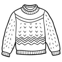 a coloring page of wool sweater, illustration line art vector