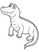 Alligator coloring pages for kids vector
