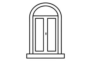 A black and white drawing of a window vector
