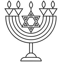 Hanukkah menorah coloring page vector