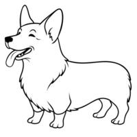 A dog is standing in a line coloring page vector
