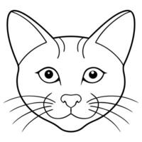 A cat face coloring page vector