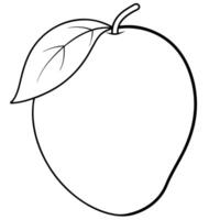 A mango with leaves on it coloring page vector
