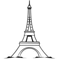 Eiffel tower coloring pages vector