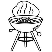 Bbq grill coloring page vector