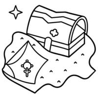 adventure theme like treasure maps, illustration line art vector