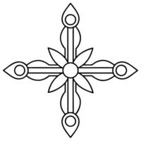 A cross with four points on it vector