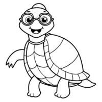 Turtle coloring pages for kids vector