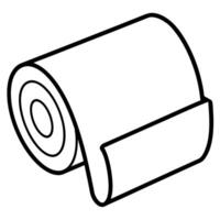vertical paper towel roll unfolding, illustration line art vector