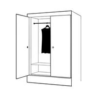 built-in closet in a niche in the hallway, illustration line art vector