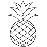 A pineapple coloring page vector