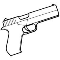 an image of usp standard 40 sw silhouette with a white background, illustration line vector