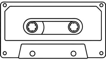 audio cassette, illustration line art vector