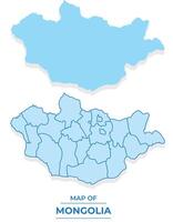 Mongolia map set simple flat and outline style illustration vector