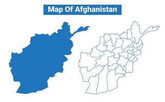 Afghanistan simple flat map outline style illustration set vector