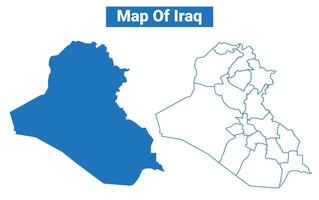 Iraq simple flat map outline style illustration set vector