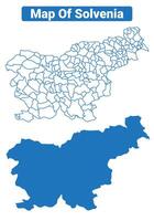 Slovenia simple flat map outline style illustration set vector