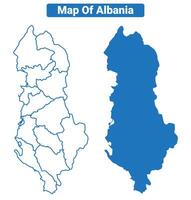 Albania simple flat map outline style illustration set vector