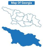 Georgia simple flat map outline style illustration set vector