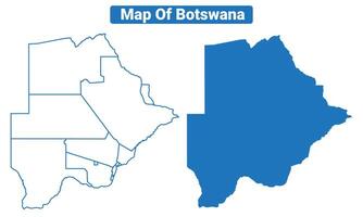 Botswana simple flat map outline style illustration set vector