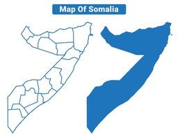 Somalia simple flat map outline style illustration set vector