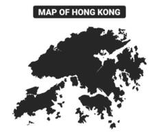 Simple Hong Kong Black map flat illustration vector