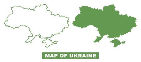 Simple Ukraine Outline flat map style illustration set vector