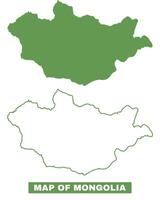 Simple Mongolia Outline flat map style illustration set vector