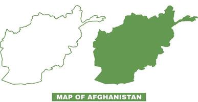 Simple Afghanistan Outline flat map style illustration set vector