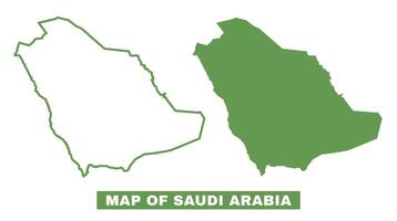 Simple Saudi Arabia Outline flat map style illustration set vector