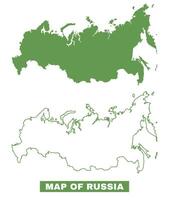 Simple Russia Outline flat map style illustration set vector