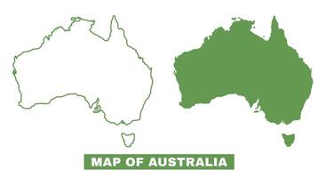 Simple Australia Outline flat map style illustration set vector