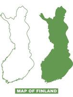 Simple Finland Outline flat map style illustration set vector