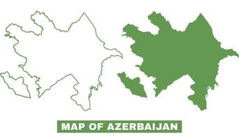 Simple Azerbaijan Outline flat map style illustration set vector