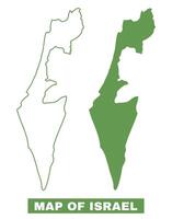 Simple Israel Outline flat map style illustration set vector