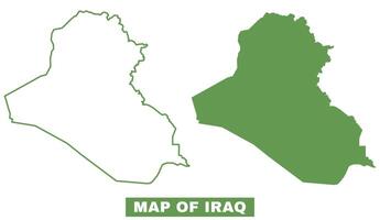 Simple Iraq Outline flat map style illustration set vector
