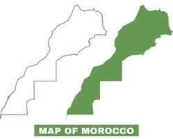 Simple Morocco Outline flat map style illustration set vector