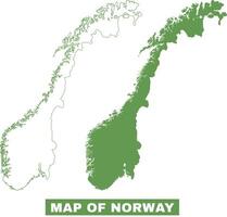 Simple Norway Outline flat map style illustration set vector