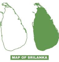 Simple Sri Lanka Outline flat map style illustration set vector