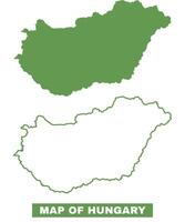 Simple Hungary Outline flat map style illustration set vector
