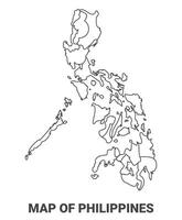 Outline Philippines Map With borders of region illustration vector