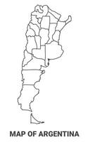 Outline Argentina Map With borders of region illustration vector