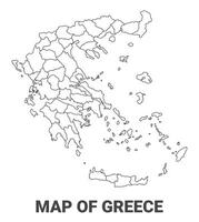 Outline Greece Map With borders of region illustration vector