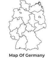 Outline Germany Map With borders of region illustration vector
