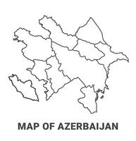 Outline Azerbaijan Map With borders of region illustration vector